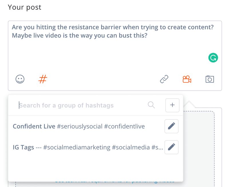 Hashtag groups in Agorapulse