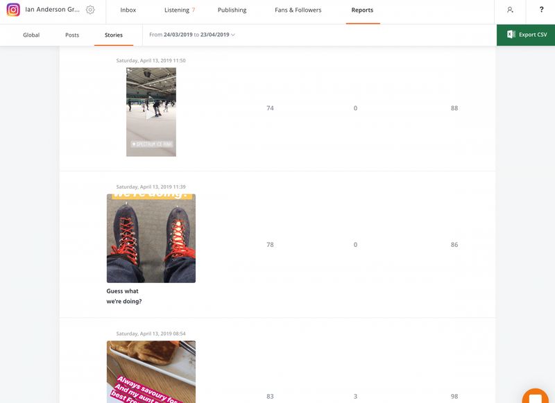 Agorapulse Instagram Story Reports