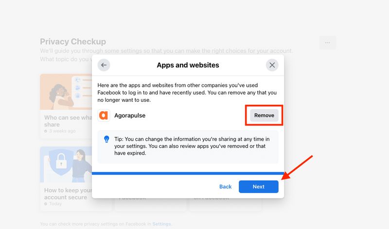 Remove 3rd part apps access from Facebook