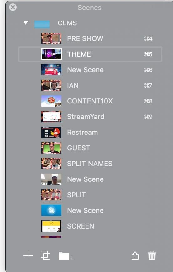Managing scenes in Ecamm Live