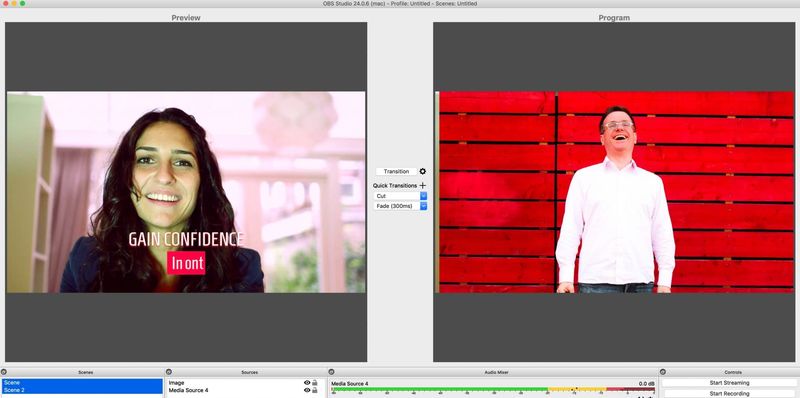 Preview & Live views in OBS Studio