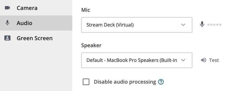 Echo cancellation & audio processing is standard in StreamYard