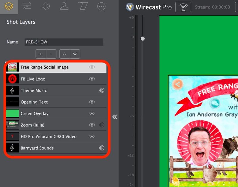 Shot Layers in Wirecast